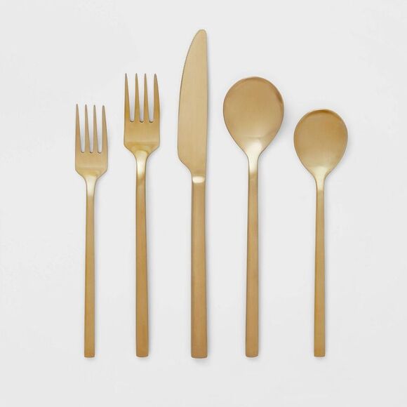Threshold - 20pc Ashby Flatware Set Champagne - Threshold Champagne - Picture 1 of 4